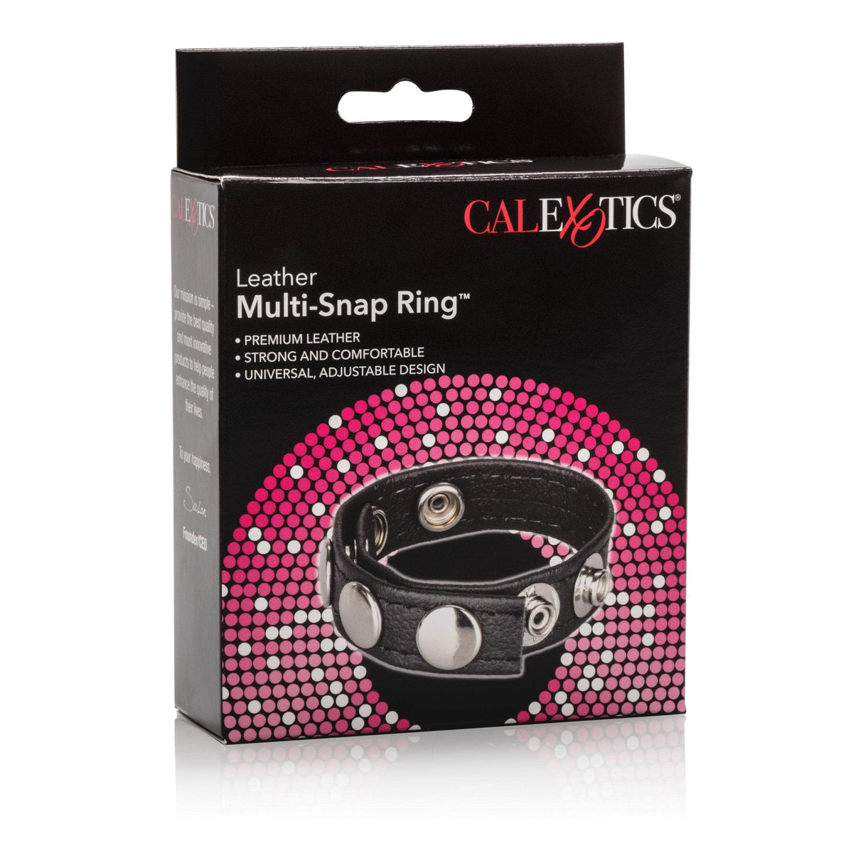 California Exotics - Leather Multi-Snap Cock Ring (Black) CE1646 CherryAffairs