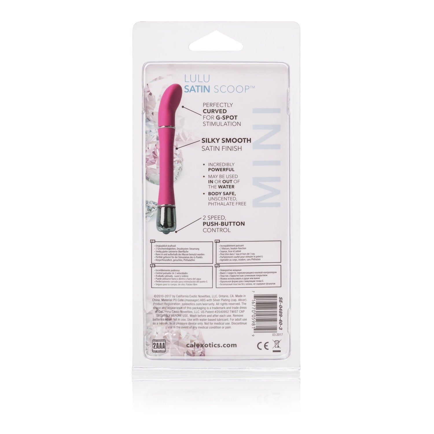 California Exotics - Lulu Satin Scoop Mini Vibrator (Pink) CE1501 CherryAffairs