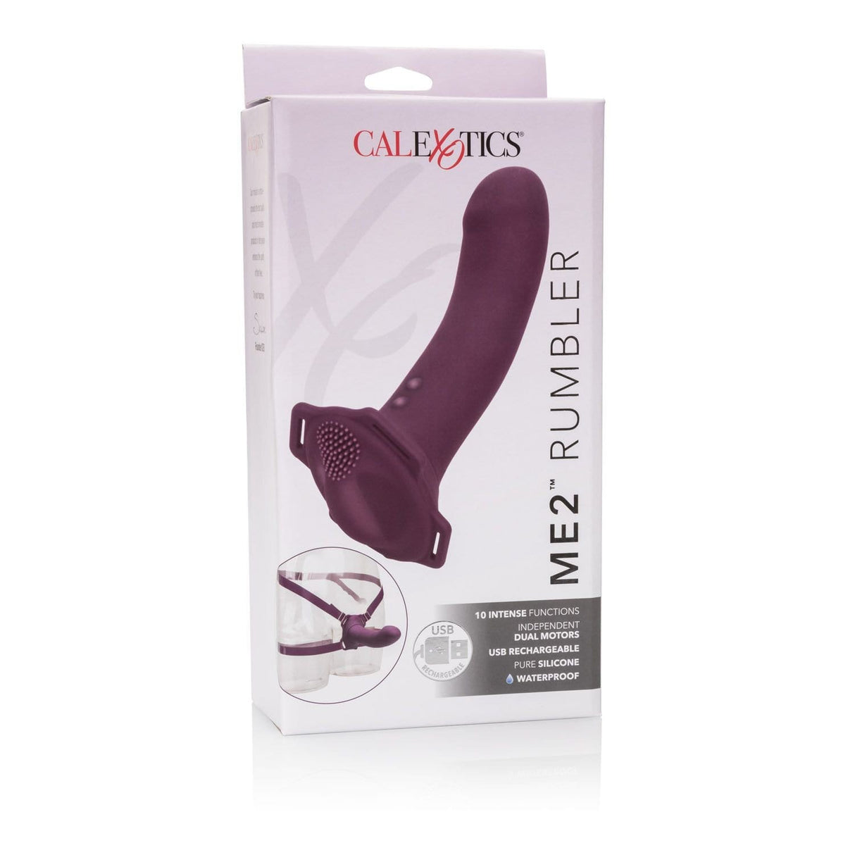 California Exotics - Me2 Rumbler Strap On Vibrating Dildo (Purple) CE1390 CherryAffairs