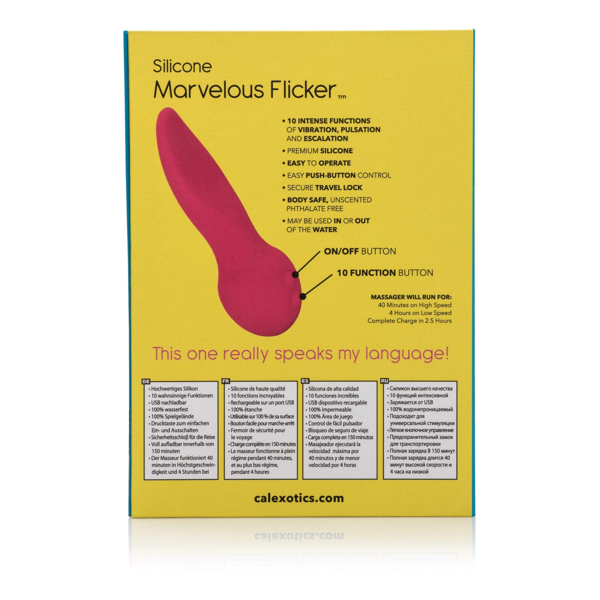 California Exotics - Mini Marvels Silicone Marvelous Flicker Clit Massager (Pink) CE1507 CherryAffairs