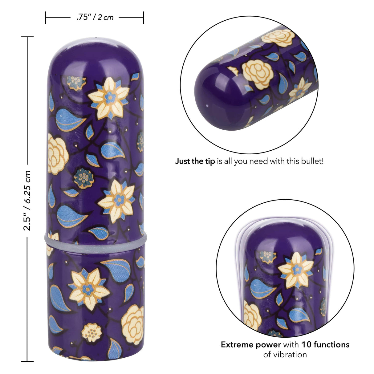 California Exotics - Naughty Bits Just The Tip Bullet Vibrator (Black) CE1831 CherryAffairs