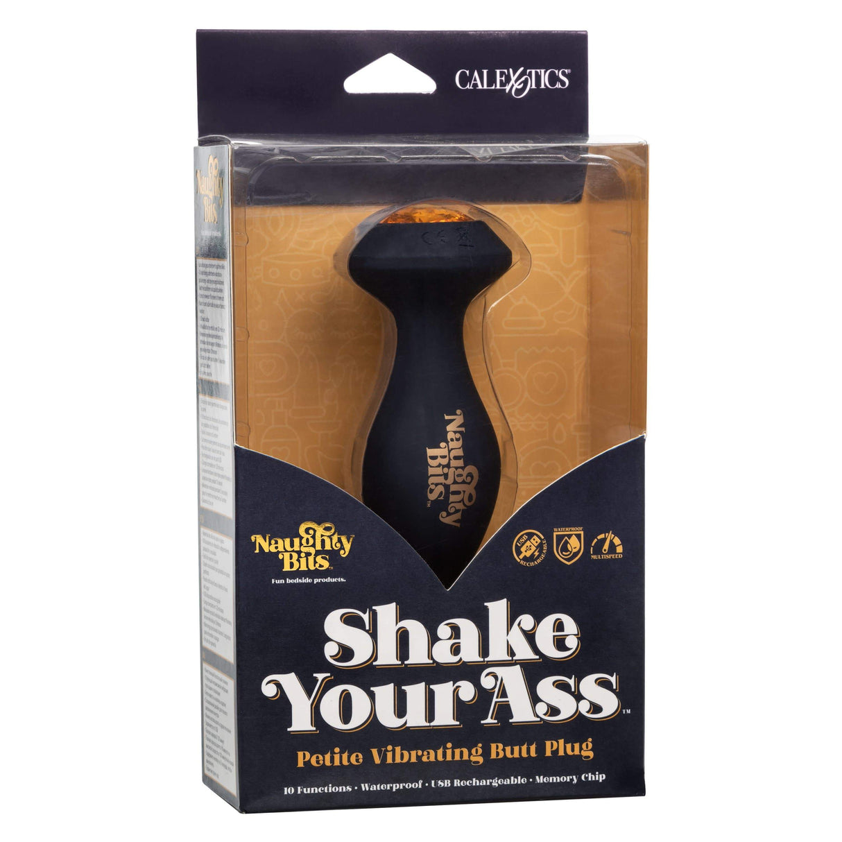 California Exotics - Naughty Bits Shake Your Ass Petite Vibrating Butt Plug (Black) CE1835 CherryAffairs