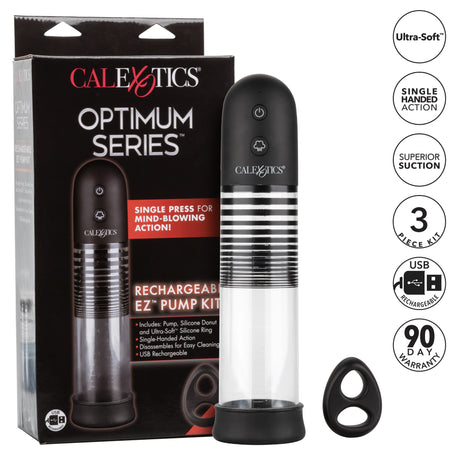 California Exotics - Optimum Series Rechargeable EZ Penis Pump Kit (Clear) CE1950 CherryAffairs