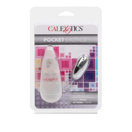 California Exotics - Pocket Exotics Vibrating Silver Bullet with Remote (SIlver) CE1794 CherryAffairs
