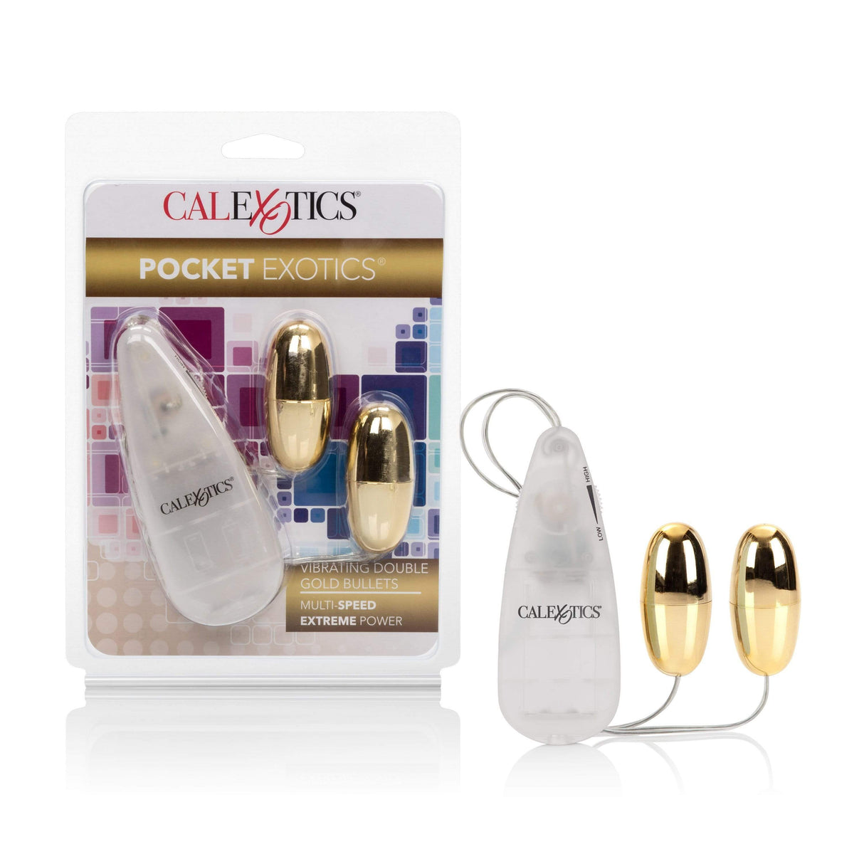 California Exotics - Pocket Exotics Wired Remote Vibrating Double Gold Bullets CherryAffairs