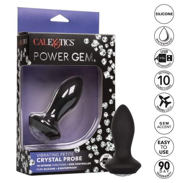 California Exotics - Power Gem Vibrating Petite Crystal Probe Anal Plug CherryAffairs