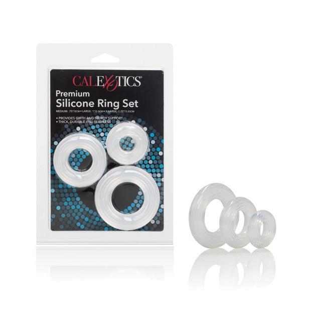 California Exotics - Premium Silicone Ring Set Pack of 3 (Clear) CE1340 CherryAffairs