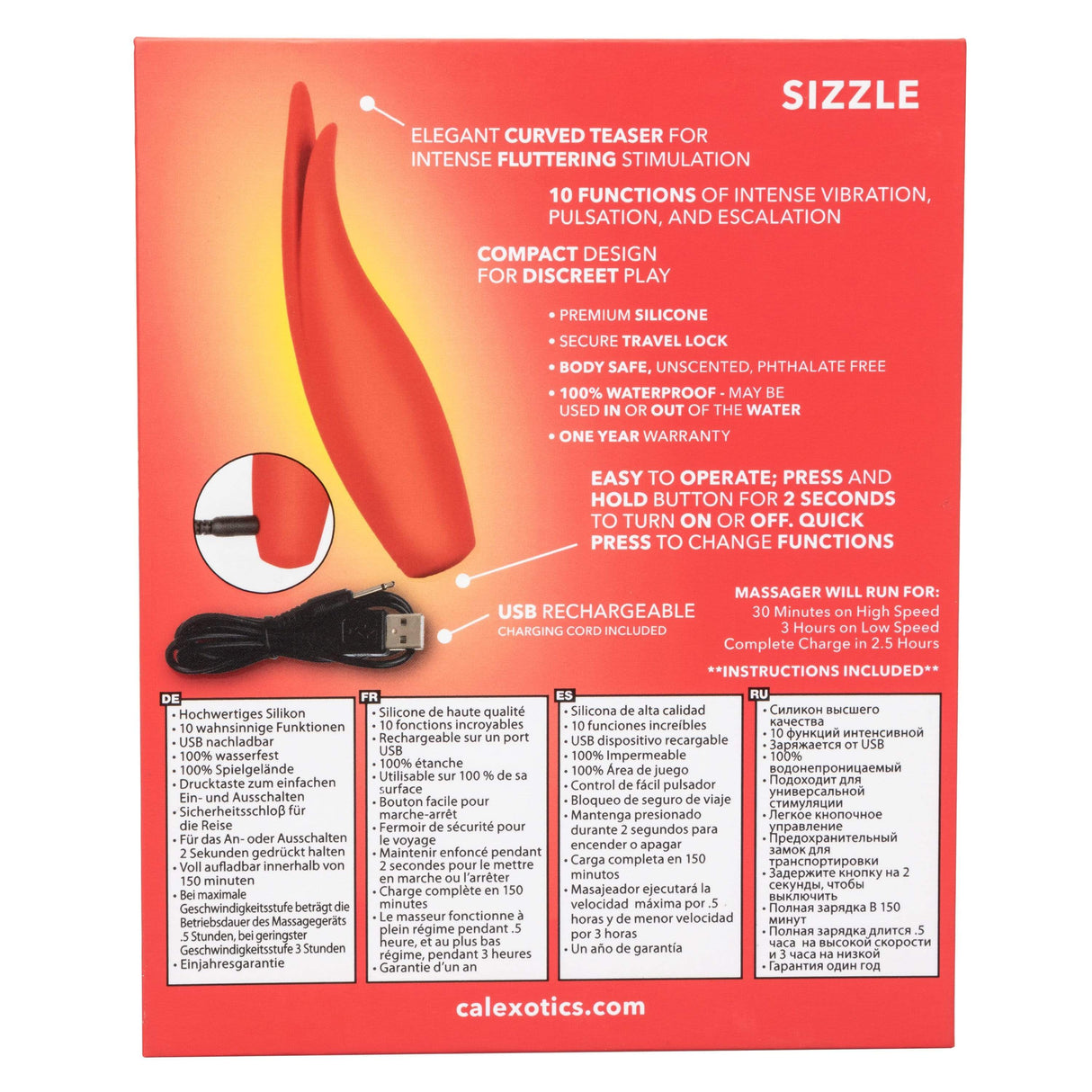 California Exotics - Red Hot Sizzle Clit Massager (Red) CE1689 CherryAffairs