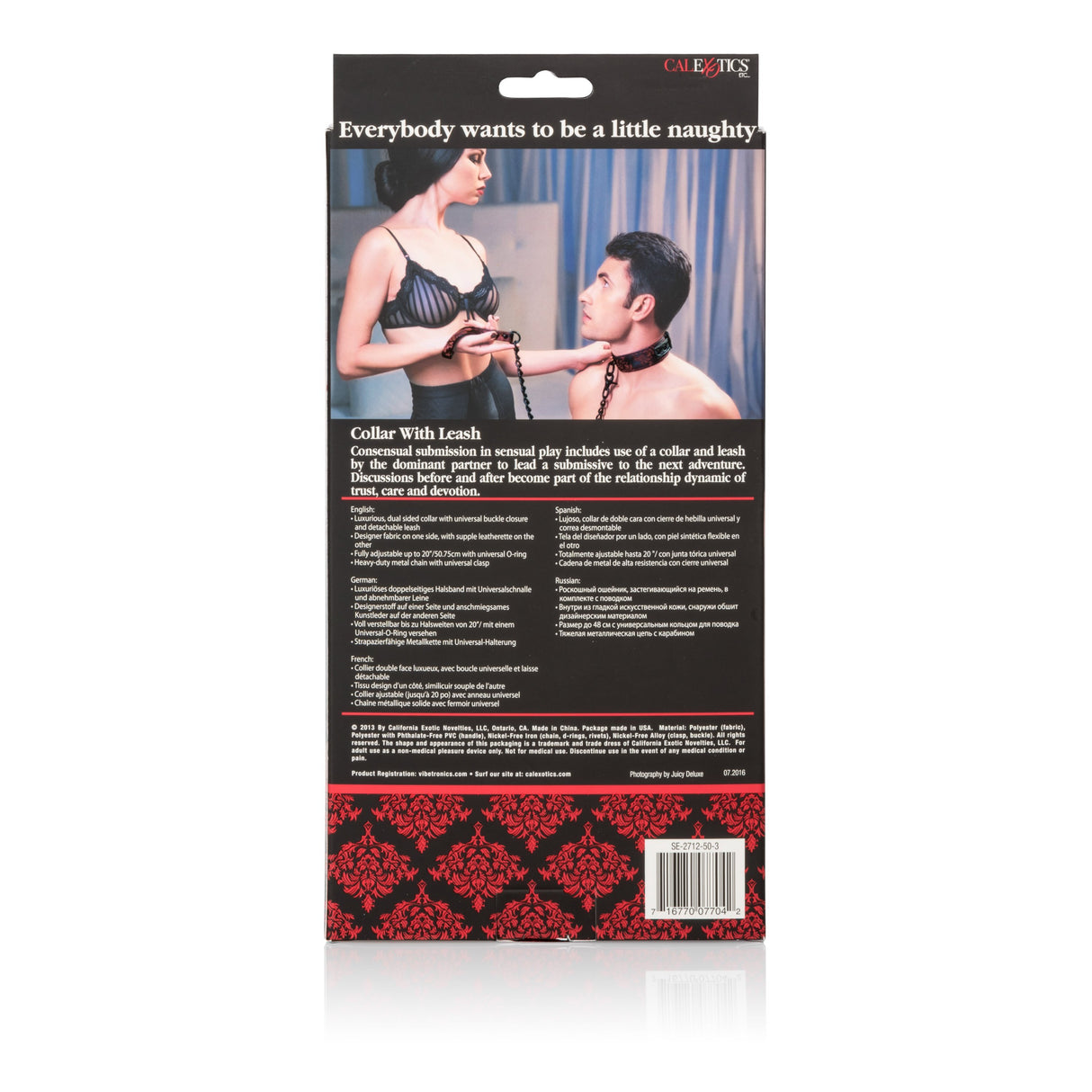 California Exotics - Scandal Collar with Leash (Red) CE1631 CherryAffairs