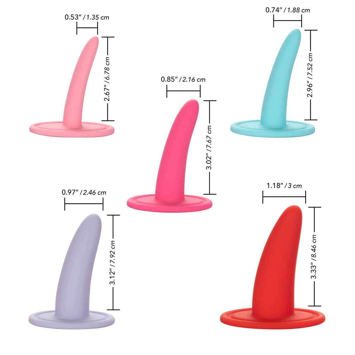 California Exotics - She-ology 5 piece Wearable Vaginal Dilator Set (Multi Colour) CE1753 CherryAffairs