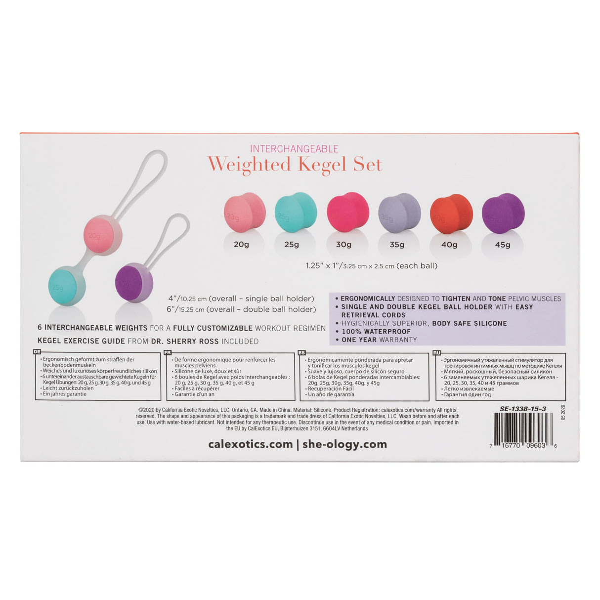 California Exotics - Sheology Interchangeable Weighted Kegel Set (Multi Colour) CE1868 CherryAffairs