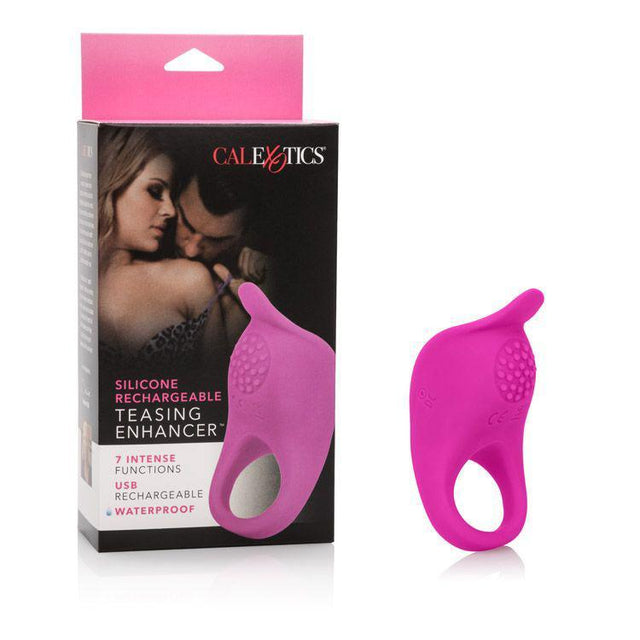 California Exotics - Silicone Rechargeable Teasing Enhancer Cock Ring (Pink) CE1397 CherryAffairs