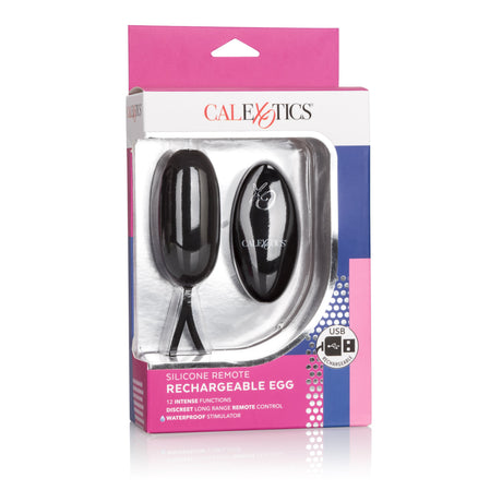 California Exotics - Silicone Remote Rechargeable Egg Vibrator (Black) CE1628 CherryAffairs