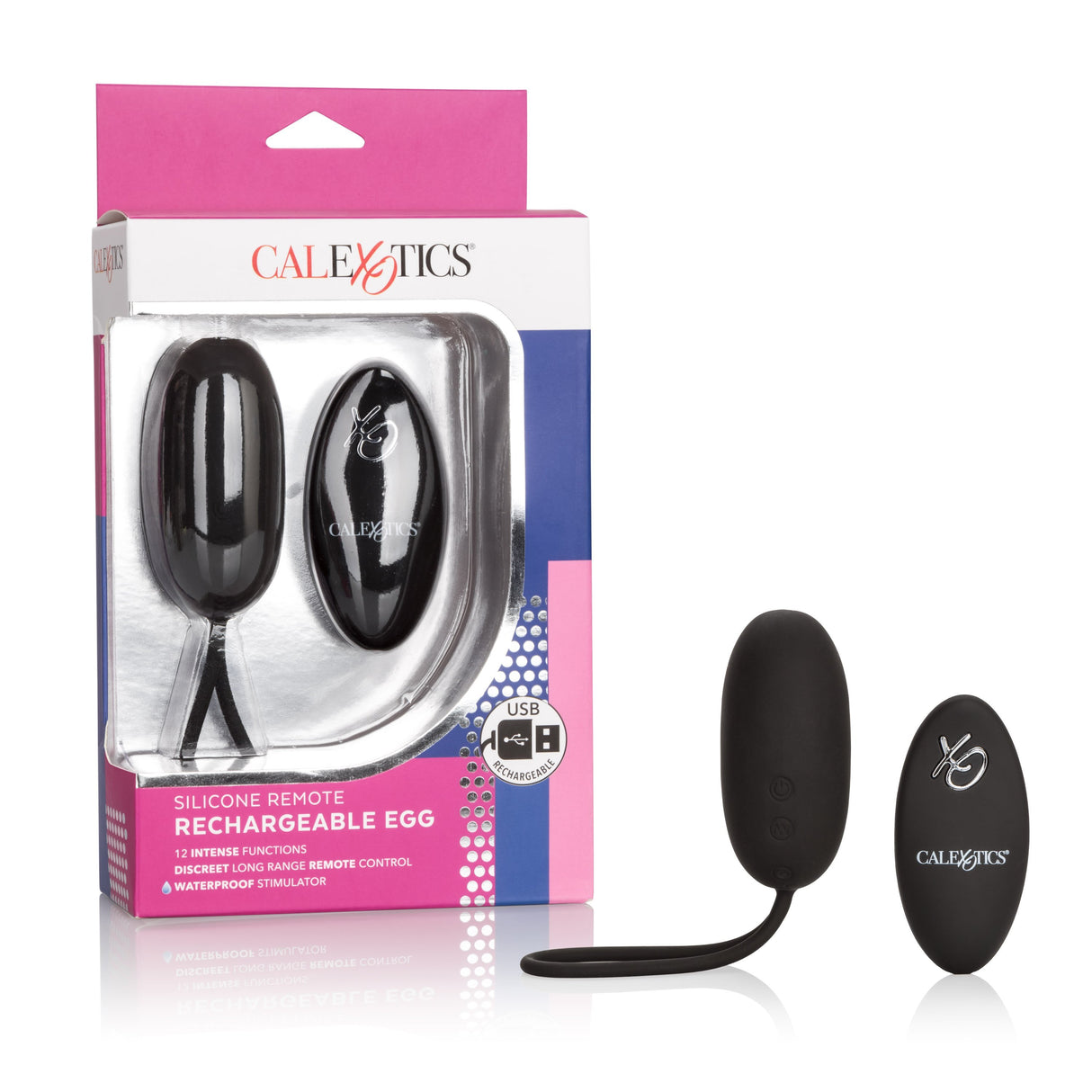 California Exotics - Silicone Remote Rechargeable Egg Vibrator (Black) CE1628 CherryAffairs