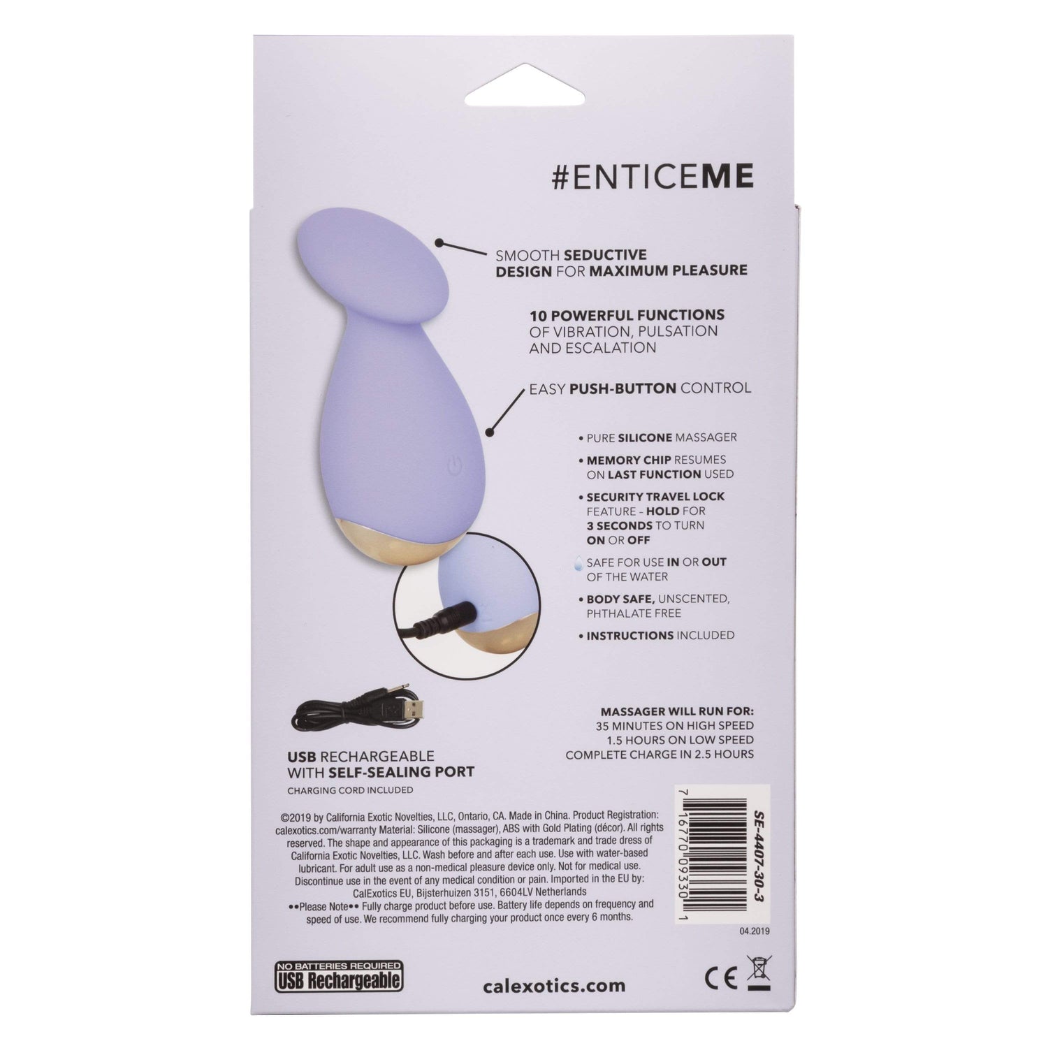 California Exotics - Slay EnticeMe Silicone Clit Massger (Purple) CE1830 CherryAffairs