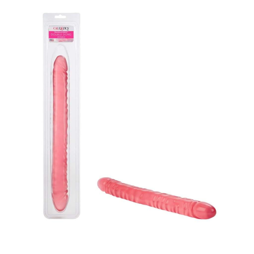 California Exotics - Translucence Veined Double Dong 17" (Pink) CE1693 CherryAffairs