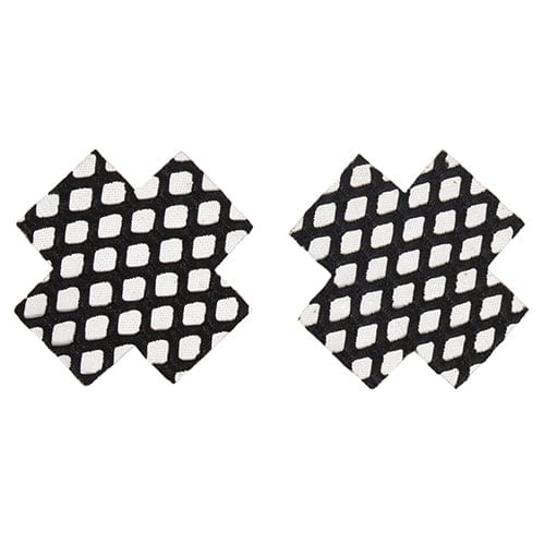 Coquette - Fishnet Cross Pasties Nipple Covers O/S (Black)    Nipple Covers