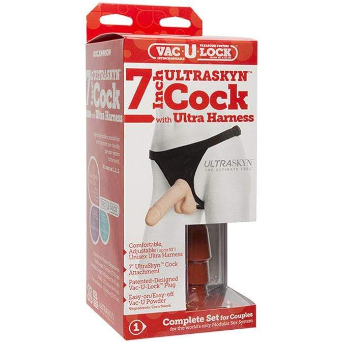 Doc Johnson - Vac-U-Lock Ultra Harness with Plug and UltraSkyn Cock 7" - CherryAffairs.sg