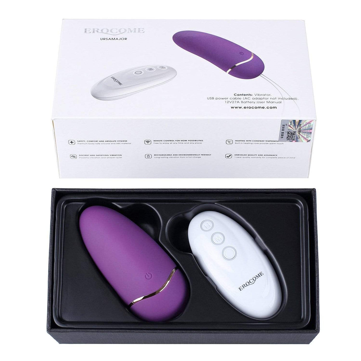Erocome - UrsaMajor Heat Remote Control Egg Vibrator (Purple) ERC1008 CherryAffairs