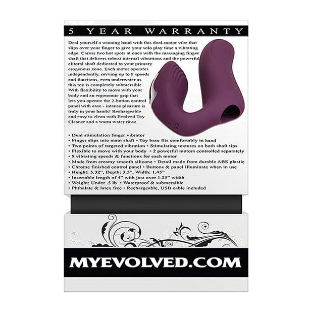 Evolved - Helping Hand Dual Stimulation Finger Vibrator (Purple) EV1038 CherryAffairs