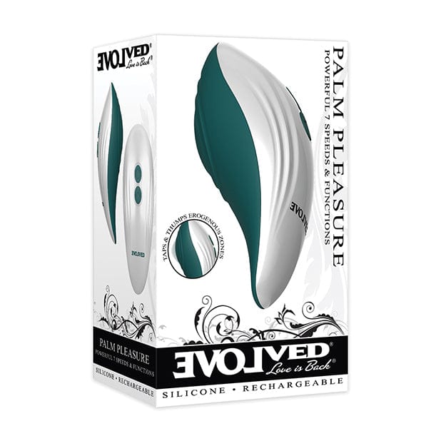 Evolved - Palm Pleasure Rechargeable Clit Massager (Teal) EV1048 CherryAffairs