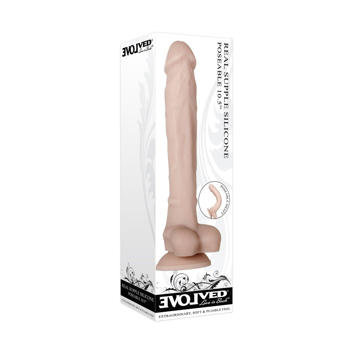 Evolved - Real Supple Silicone Posable Realistic Dildo Beige 844477015903 Realistic Dildo with suction cup (Non Vibration)