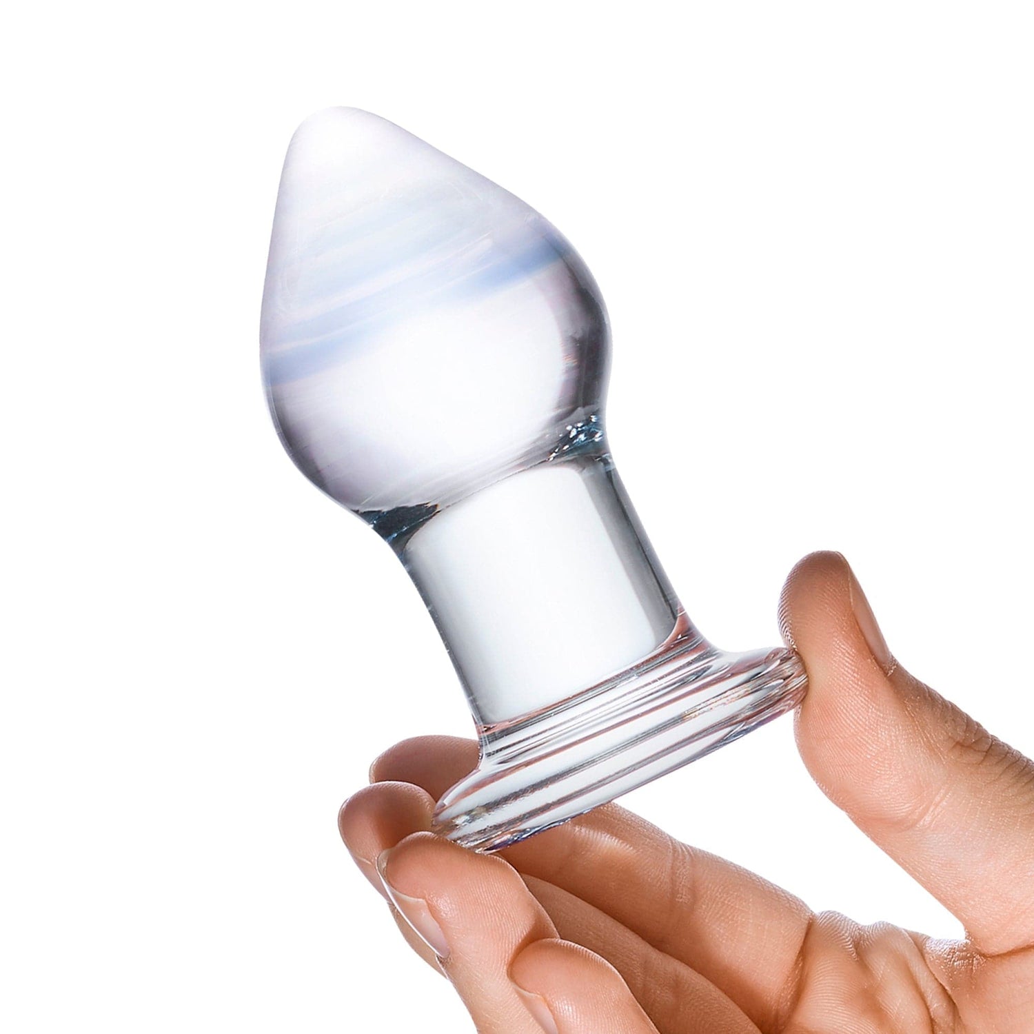 Glas - Amethyst Rain Glass Butt Plug 3.25" (Clear) - CherryAffairs.sg