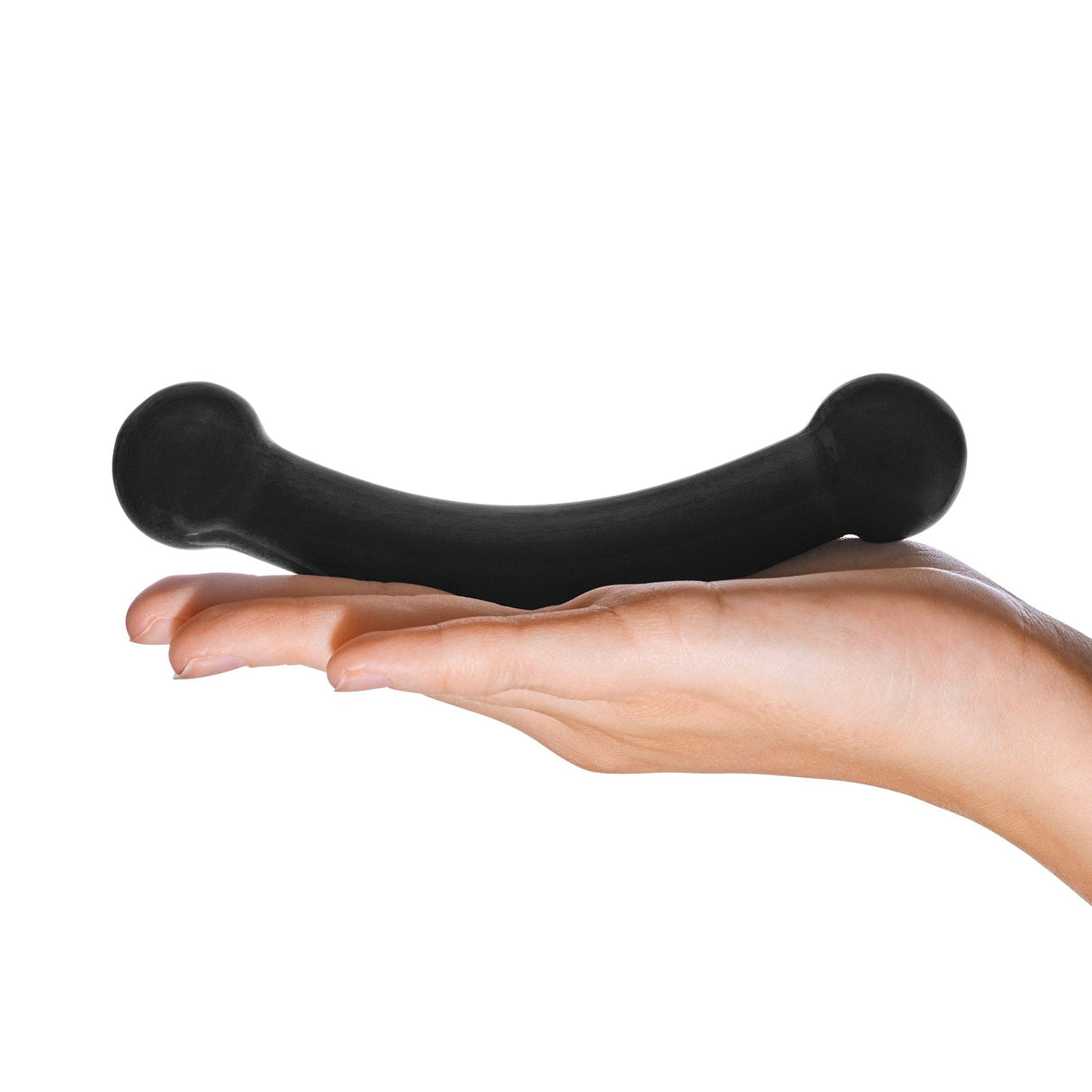 Glas - Double Bull Glass Dildo 5.5" (Black) Glass Dildo (Non Vibration)