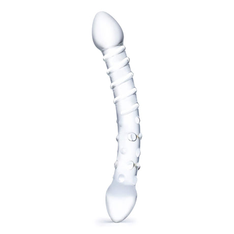 Glas - Double Trouble Glass Dildo 10" (Clear) - CherryAffairs.sg