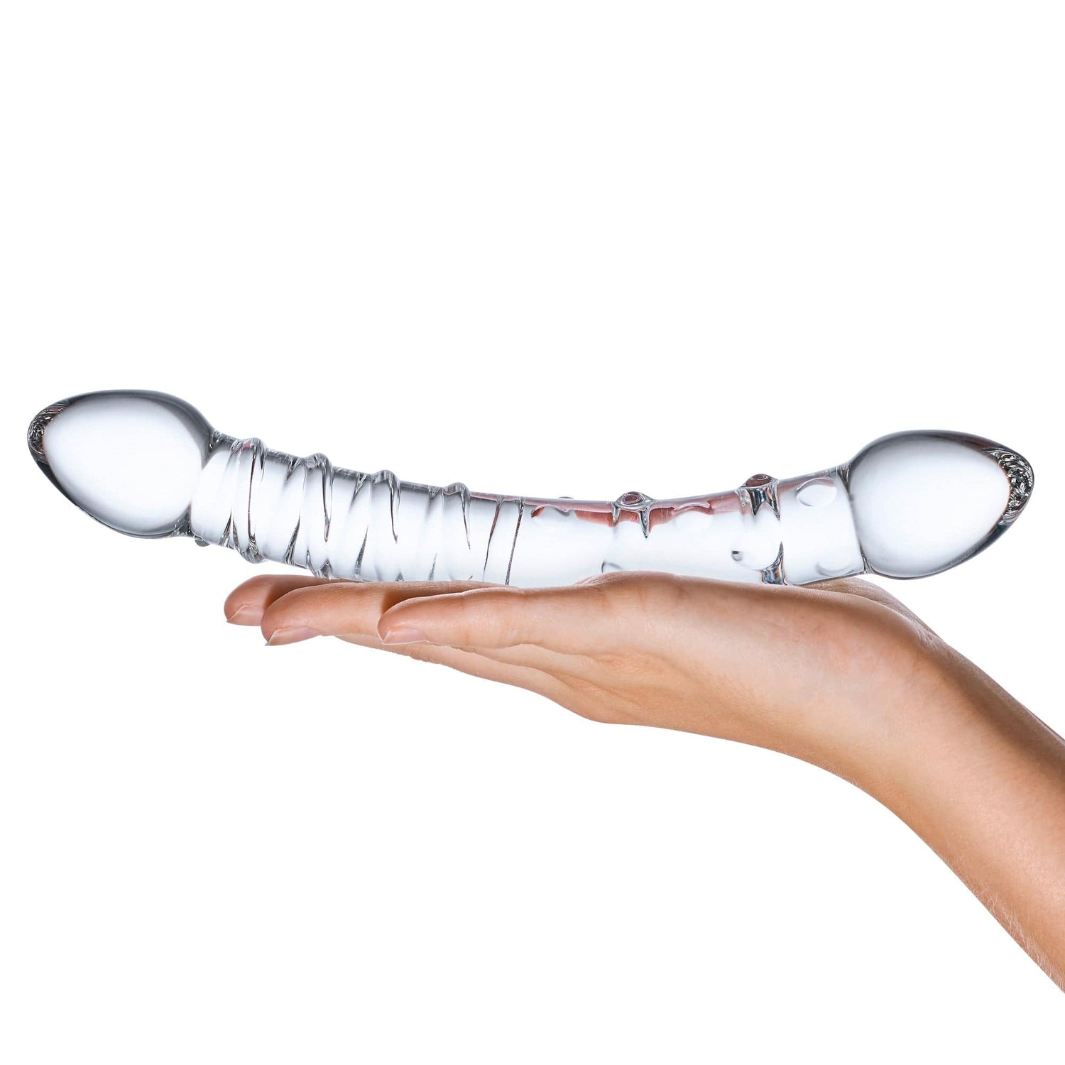 Glas - Double Trouble Glass Dildo 10" (Clear) - CherryAffairs.sg