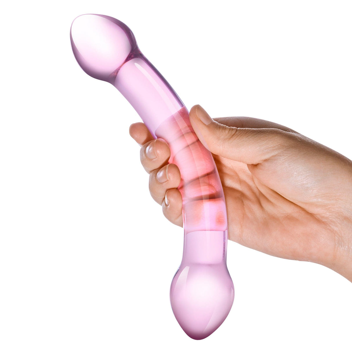 Glas - Double Trouble Hand Blown Glass Dildo 7.25" (Purple) Glass Dildo (Non Vibration)