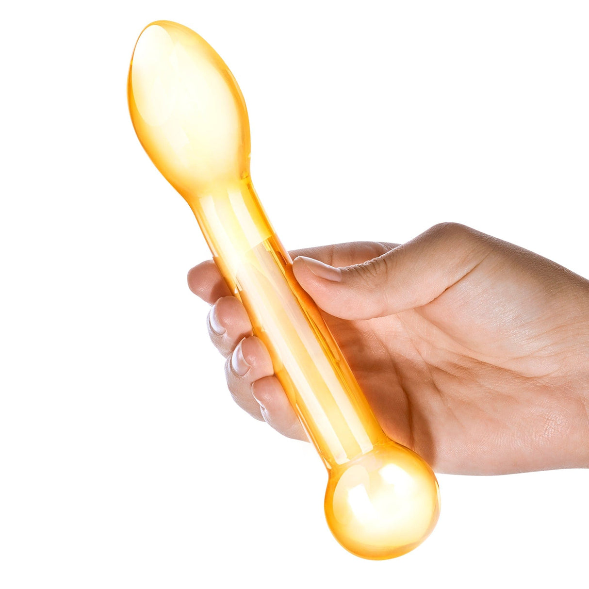 Glas - Honey Dripper Anal Slider Dildo 7" (Yellow) Glass Anal Plug (Non Vibration)