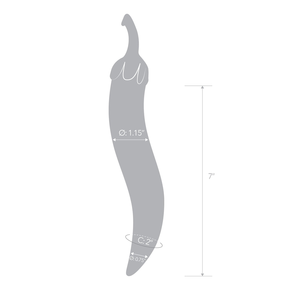 Glas - Naturals Chili Pepper Hand Blown Glass Dildo 8.25" (Clear) Glass Dildo (Non Vibration)