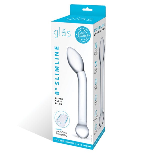 Glas - Slimline G Spot Hand Blown Glass Dildo 8" (Clear) Glass Dildo (Non Vibration)
