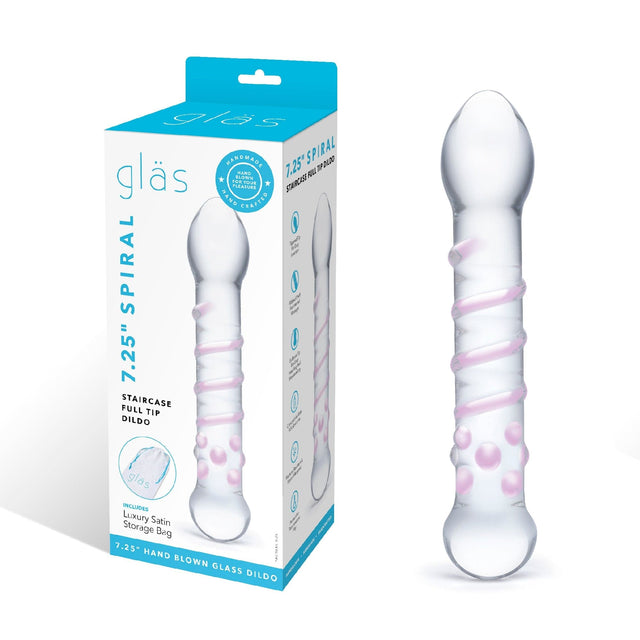 Glas - Spiral Staircase Full Tip Glass Dildo 7.25" (Clear)    Glass Dildo (Non Vibration)