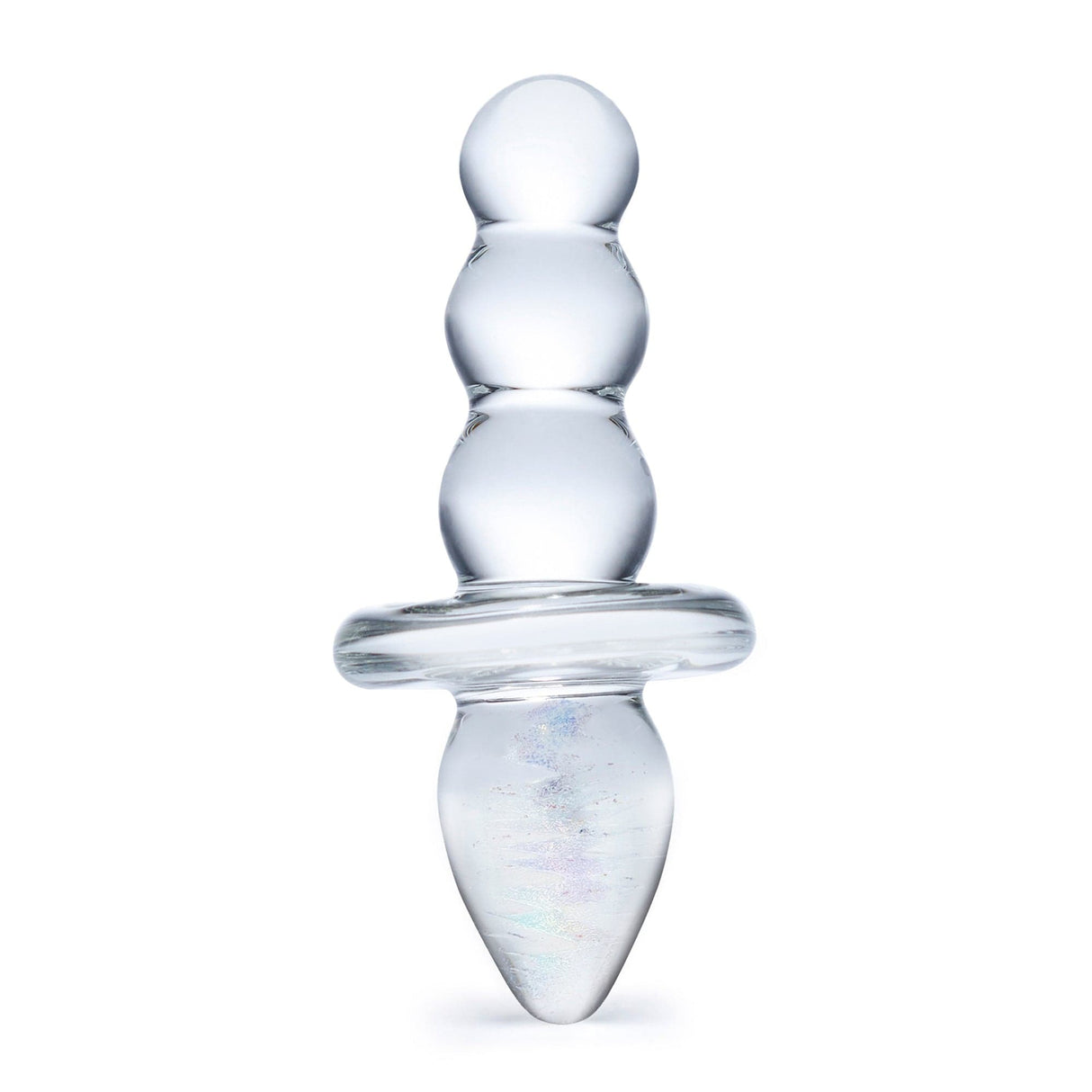 Glas - Titus Beaded Glass Butt Plug 4.5" (Clear) - CherryAffairs.sg
