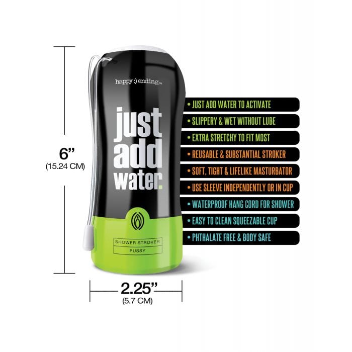 Happy Ending - Just Add Water Shower Stroker Pussy Cup Masturbator (Tan) Masturbator Soft Stroker (Non Vibration)