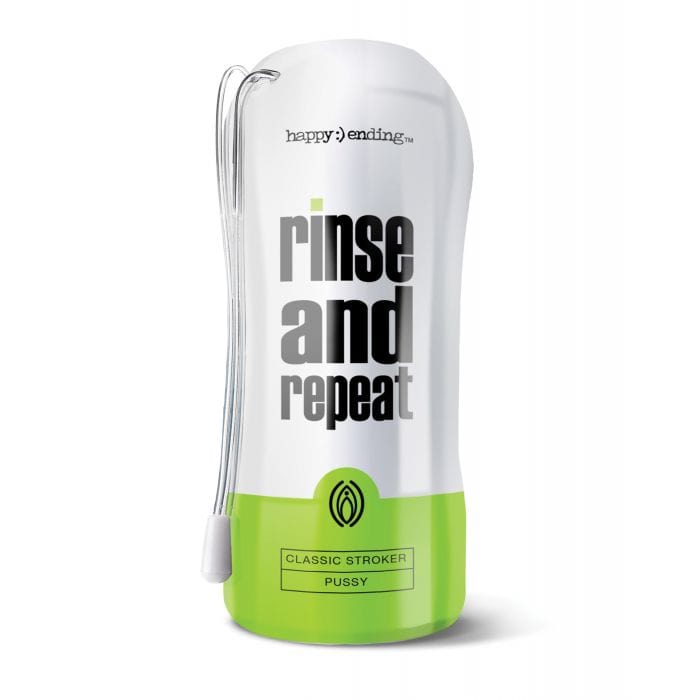 Happy Ending - Rinse and Repeat Classic Stroker Cup Masturbator Pussy (White) Masturbator Soft Stroker (Vibration) Non Rechargeable
