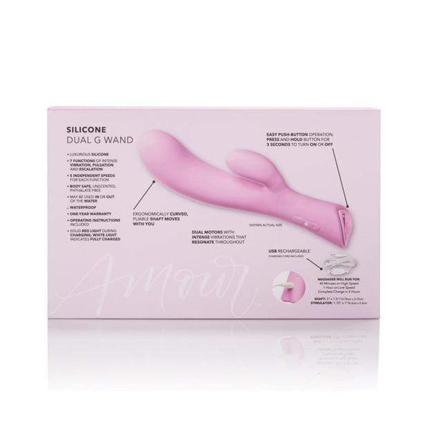 Jopen - Amour Rechargeable Silicone Dual G Rabbit Vibrator (Pink)    Rabbit Dildo (Vibration) Rechargeable