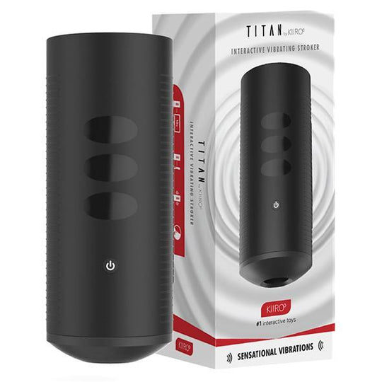 Kiiroo - Titan App-Controlled Interactive Vibrating Masturbator Stroker (Black)