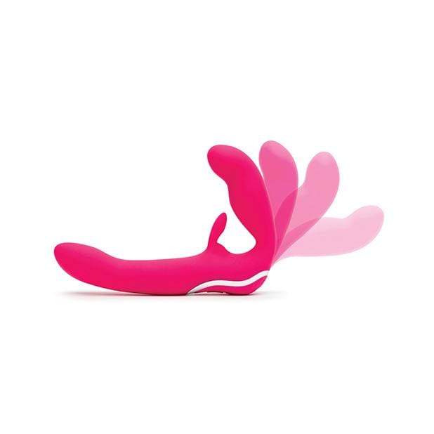 Love Honey - Happy Rabbit Strapless Strap on Vibrator (Pink) LH1012 CherryAffairs