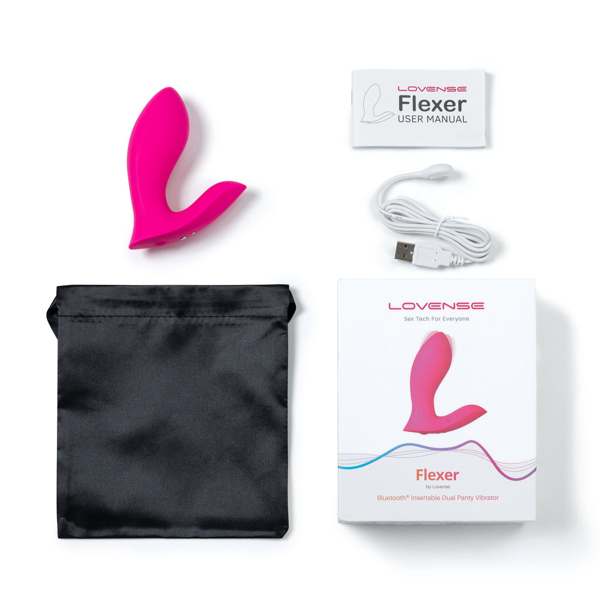 Lovense - Flexer App-Controlled Panties Vibrator (Pink) Panties Massager Remote Control (Vibration) Rechargeable