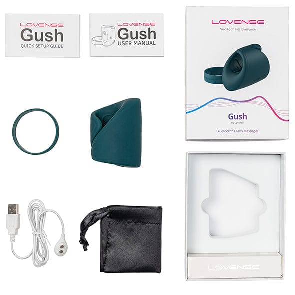 Lovense - Gush App-Controlled Glans Massager Stroker (Green) Masturbator Soft Stroker (Vibration) Rechargeable