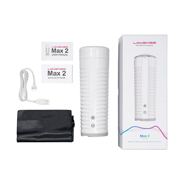 Lovense - Max 2 App-Controlled Male Masturbator (White) Masturbator Soft Stroker (Vibration) Rechargeable