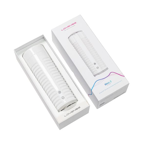 Lovense - Max 2 App-Controlled Male Masturbator (White) Masturbator Soft Stroker (Vibration) Rechargeable