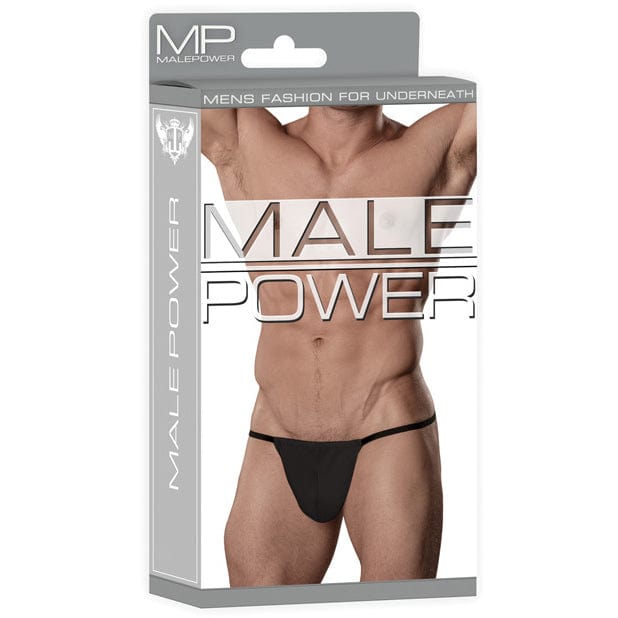 Male Power - Nylon Lycra Pouch Thong Underwear O/S (Black) Gay Pride Underwear