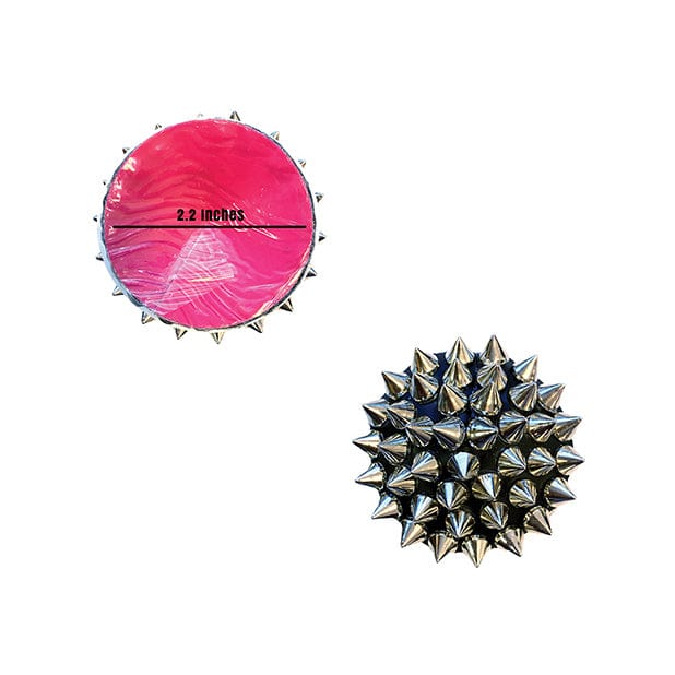 Neva Nude - Burlesque Bowser Spike Pleather Reusable Silicone Pasties Nipple Covers O/S (Silver/Black)    Nipple Covers