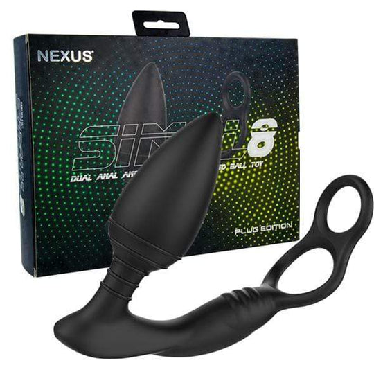 Nexus - Simul8 Plug 版震動雙重肛門與睪丸玩具(黑色)