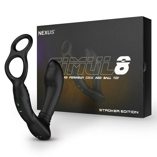 Nexus - Simul8 Stroker 版震動雙重肛門與會陰陰莖及睪丸按摩器(黑色)