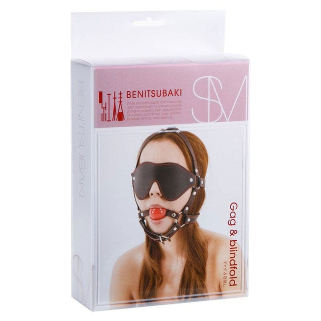 NPG - Benitsubaki Ball Gag with Blindfold Set (Black) NPG1219 CherryAffairs